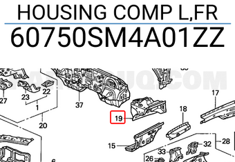 Honda 60750SM4A01ZZ HOUSING COMP L,FR