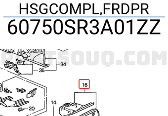 Honda 60750SR3A01ZZ HSGCOMPL,FRDPR