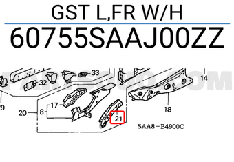 Honda 60755SAAJ00ZZ GST L,FR W/H