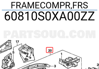 Honda 60810S0XA00ZZ FRAMECOMPR,FRS