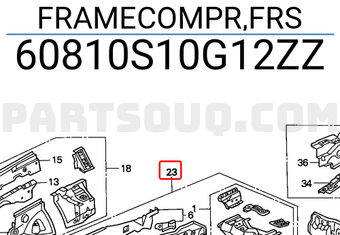 Honda 60810S10G12ZZ FRAMECOMPR,FRS