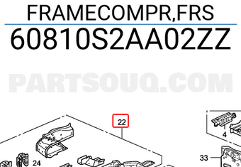 Honda 60810S2AA02ZZ FRAMECOMPR,FRS