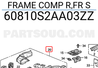 Honda 60810S2AA03ZZ FRAME COMP R,FR S