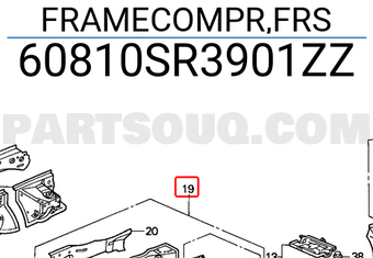 Honda 60810SR3901ZZ FRAMECOMPR,FRS
