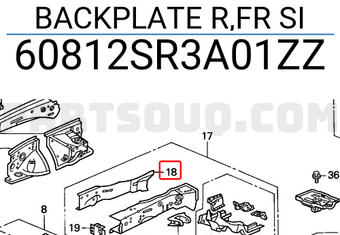Honda 60812SR3A01ZZ BACKPLATE R,FR SI