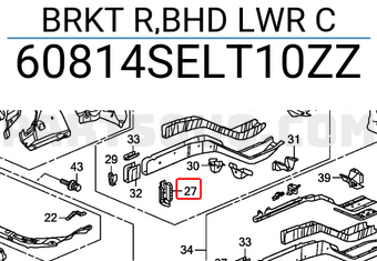 Honda 60814SELT10ZZ BRKT R,BHD LWR C