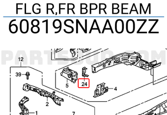 Honda 60819SNAA00ZZ FLG R,FR BPR BEAM