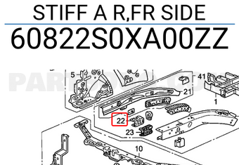 Honda 60822S0XA00ZZ STIFF A R,FR SIDE