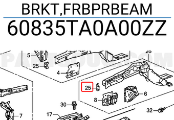 Honda 60835TA0A00ZZ BRKT,FRBPRBEAM