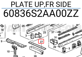 Honda 60836S2AA00ZZ PLATE UP,FR SIDE