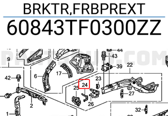Honda 60843TF0300ZZ BRKTR,FRBPREXT