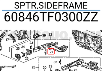 Honda 60846TF0300ZZ SPTR,SIDEFRAME