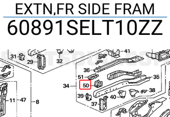 Honda 60891SELT10ZZ EXTN,FR SIDE FRAM