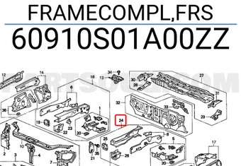 Honda 60910S01A00ZZ FRAMECOMPL,FRS
