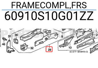 Honda 60910S10G01ZZ FRAMECOMPL,FRS