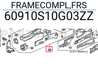 Honda 60910S10G03ZZ FRAMECOMPL,FRS