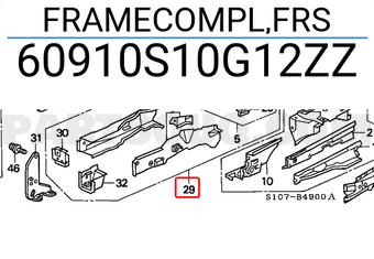 Honda 60910S10G12ZZ FRAMECOMPL,FRS