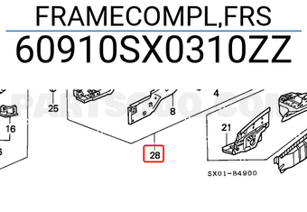 Honda 60910SX0310ZZ FRAMECOMPL,FRS