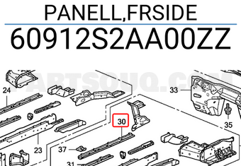 Honda 60912S2AA00ZZ PANELL,FRSIDE