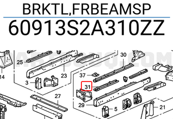 Honda 60913S2A310ZZ BRKTL,FRBEAMSP