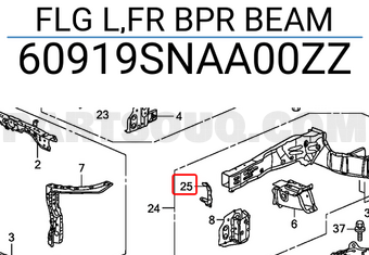 Honda 60919SNAA00ZZ FLG L,FR BPR BEAM