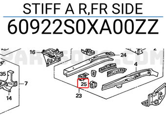 Honda 60922S0XA00ZZ STIFF A R,FR SIDE