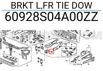 Honda 60928S04A00ZZ BRKT L,FR TIE DOW