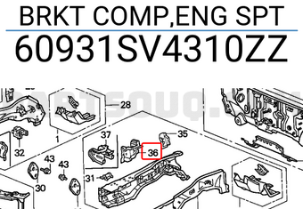 Honda 60931SV4310ZZ BRKT COMP,ENG SPT