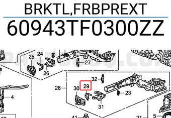 Honda 60943TF0300ZZ BRKTL,FRBPREXT