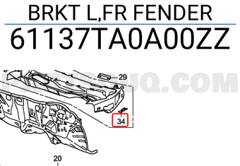 Honda 61137TA0A00ZZ BRKT L,FR FENDER