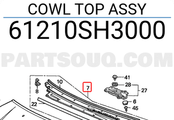 Honda 61210SH3000 COWL TOP ASSY