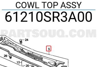 Honda 61210SR3A00 COWL TOP ASSY
