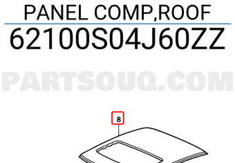 Honda 62100S04J60ZZ PANEL COMP,ROOF
