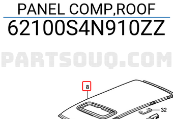 Honda 62100S4N910ZZ PANEL COMP,ROOF
