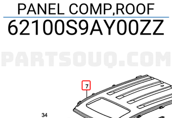 Honda 62100S9AY00ZZ PANEL COMP,ROOF