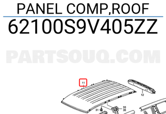 Honda 62100S9V405ZZ PANEL COMP,ROOF
