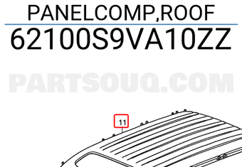 Honda 62100S9VA10ZZ PANELCOMP,ROOF