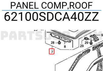 Honda 62100SDCA40ZZ PANEL COMP,ROOF