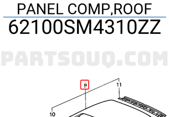 Honda 62100SM4310ZZ PANEL COMP,ROOF