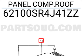 Honda 62100SR4J41ZZ PANEL COMP,ROOF