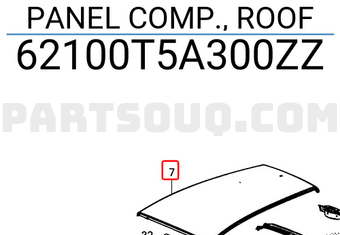 Honda 62100T5A300ZZ PANEL COMP., ROOF