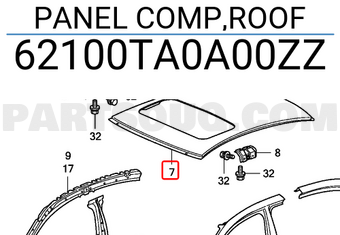 Honda 62100TA0A00ZZ PANEL COMP,ROOF