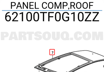 Honda 62100TF0G10ZZ PANEL COMP,ROOF