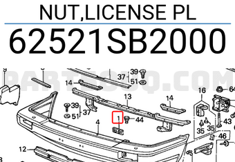 Honda 62521SB2000 NUT,LICENSE PL
