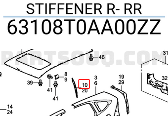 Honda 63108T0AA00ZZ STIFFENER R- RR