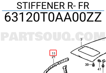 Honda 63120T0AA00ZZ STIFFENER R- FR
