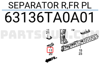 Honda 63136TA0A01 SEPARATOR R,FR PL