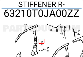 Honda 63210T0JA00ZZ STIFFENER R