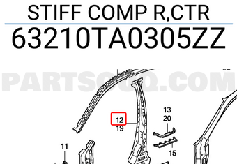 Honda 63210TA0305ZZ STIFF COMP R,CTR