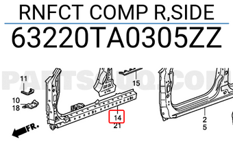 Honda 63220TA0305ZZ RNFCT COMP R,SIDE